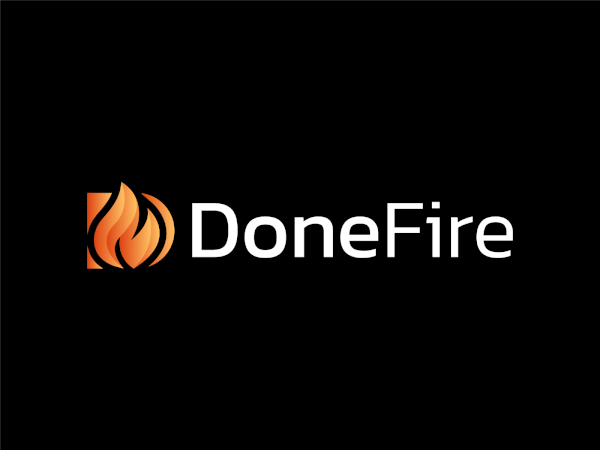 DoneFire - Flame Logo - Fire Logo - D Letter Logo