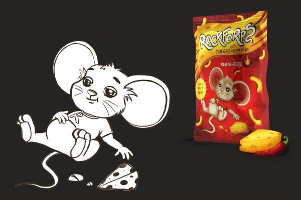 Character Design for packaging cheese chips