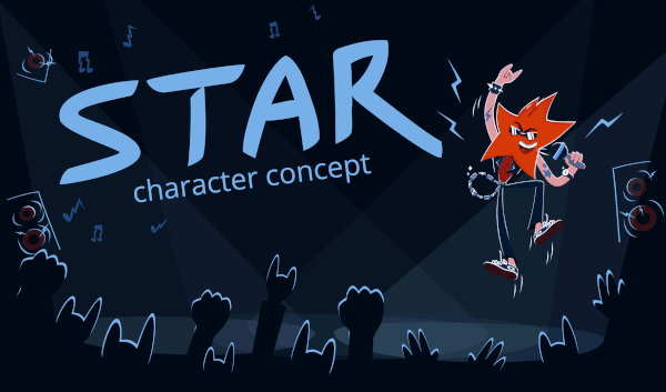Star - brand character design for Rock School