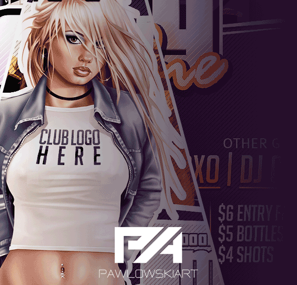 FREE .PSD: GTA STYLE CLUB FLYER (download .psd)