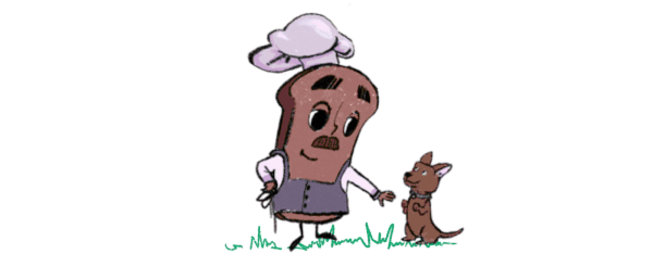 Mascot design for bakery. Mr Bread Brand character