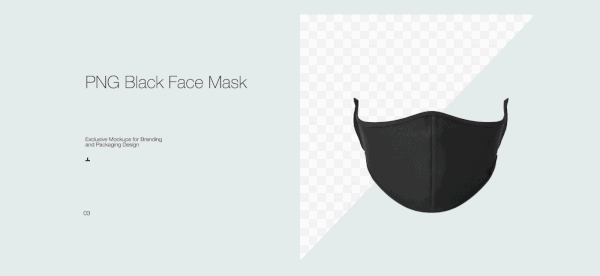 4 Face Mask PSD Mockups and PNG-images