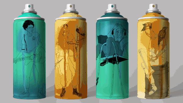 WASTELAND|custom painted spray cans|inktober2021