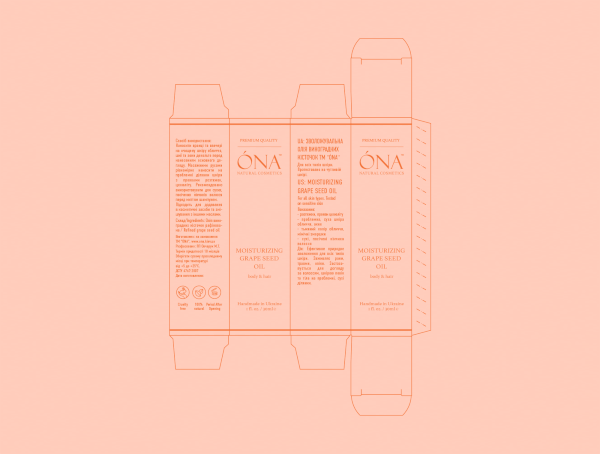 Identity & Packaging for natural cosmetic brand "ONA"