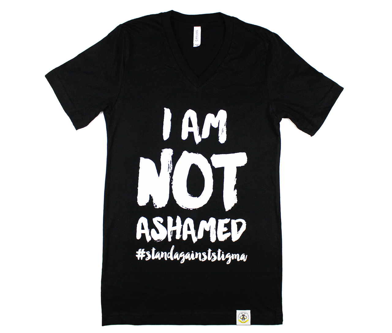 I AM NOT ASHAMED #standagainststigma (mental health illness t-shirt design for Wire and Honey)