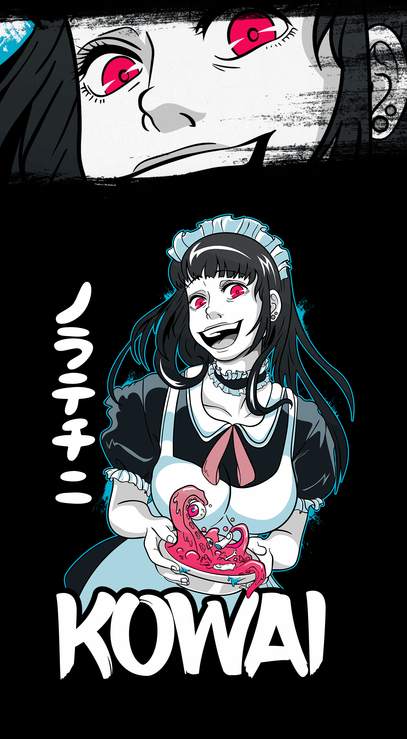 Creepy anime girl horror for otakus T-shirt on Behance
