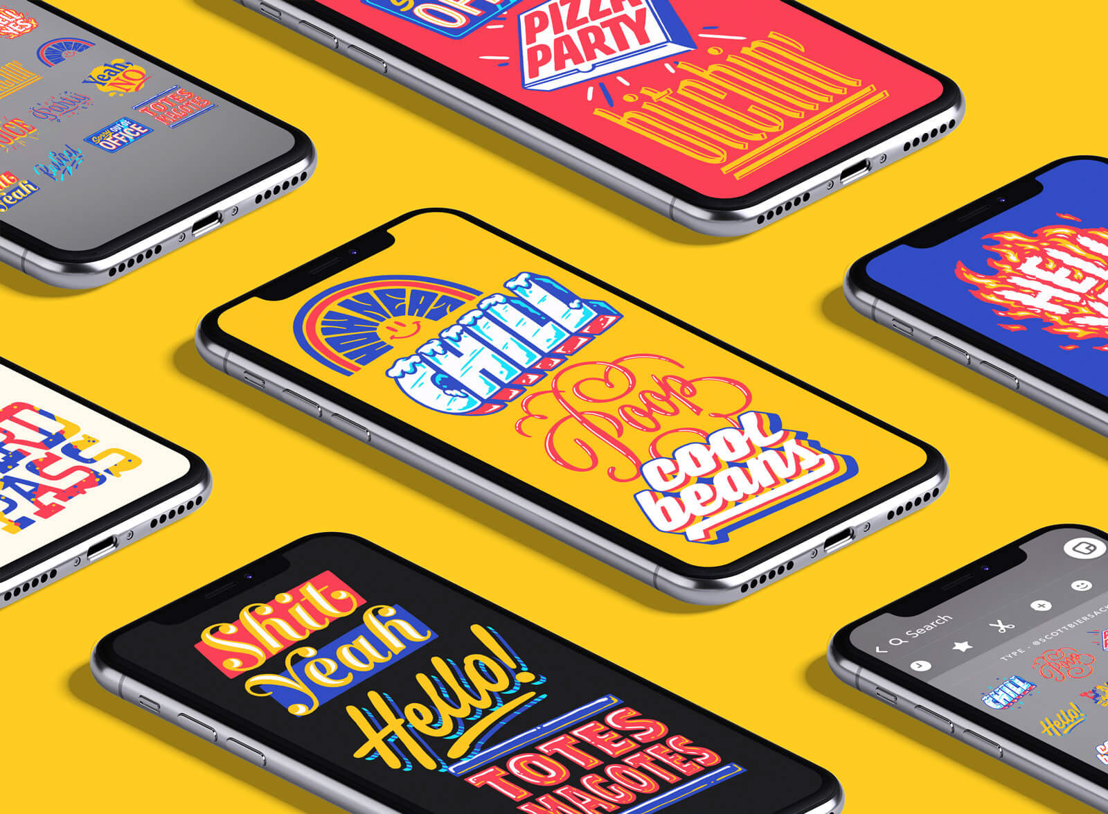 Snapchat's Typographic & Illustrative Sticker Packs by Scott Biersack