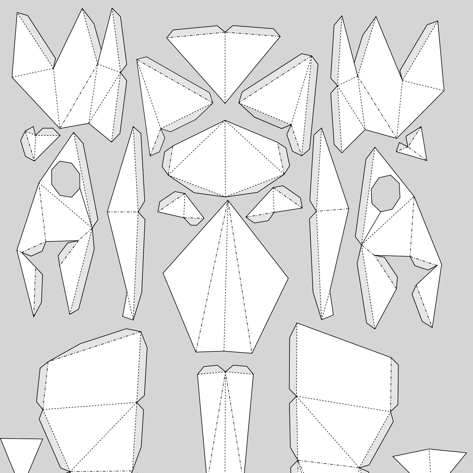 Схема маски из бумаги. Маска Кицунэ паперкрафт. Пейперкрафт развертки кролик. Паперкрафт маска зайца развертка. Полигональное моделирование развертки.