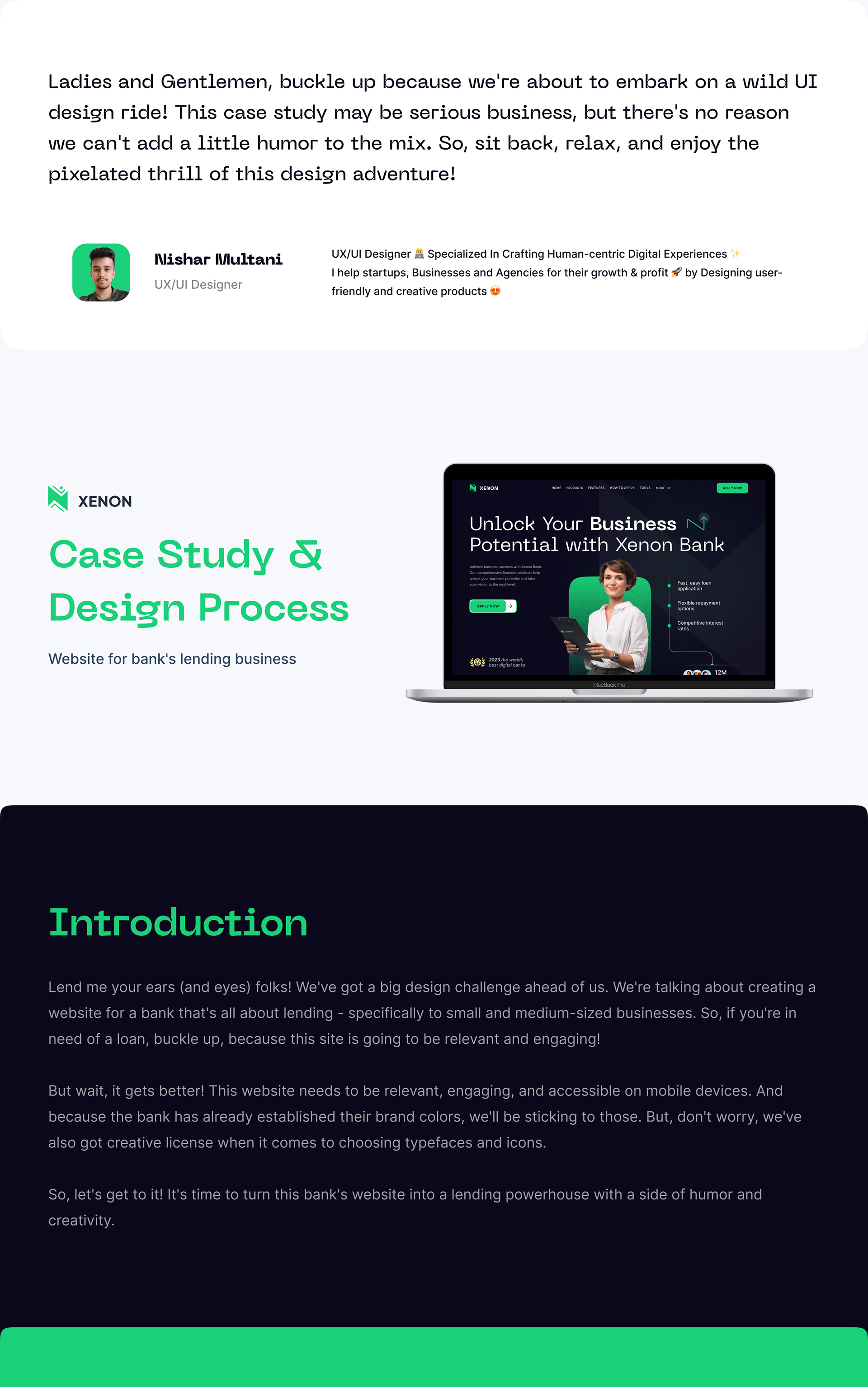 this i and website case study for Website for bank's lending business