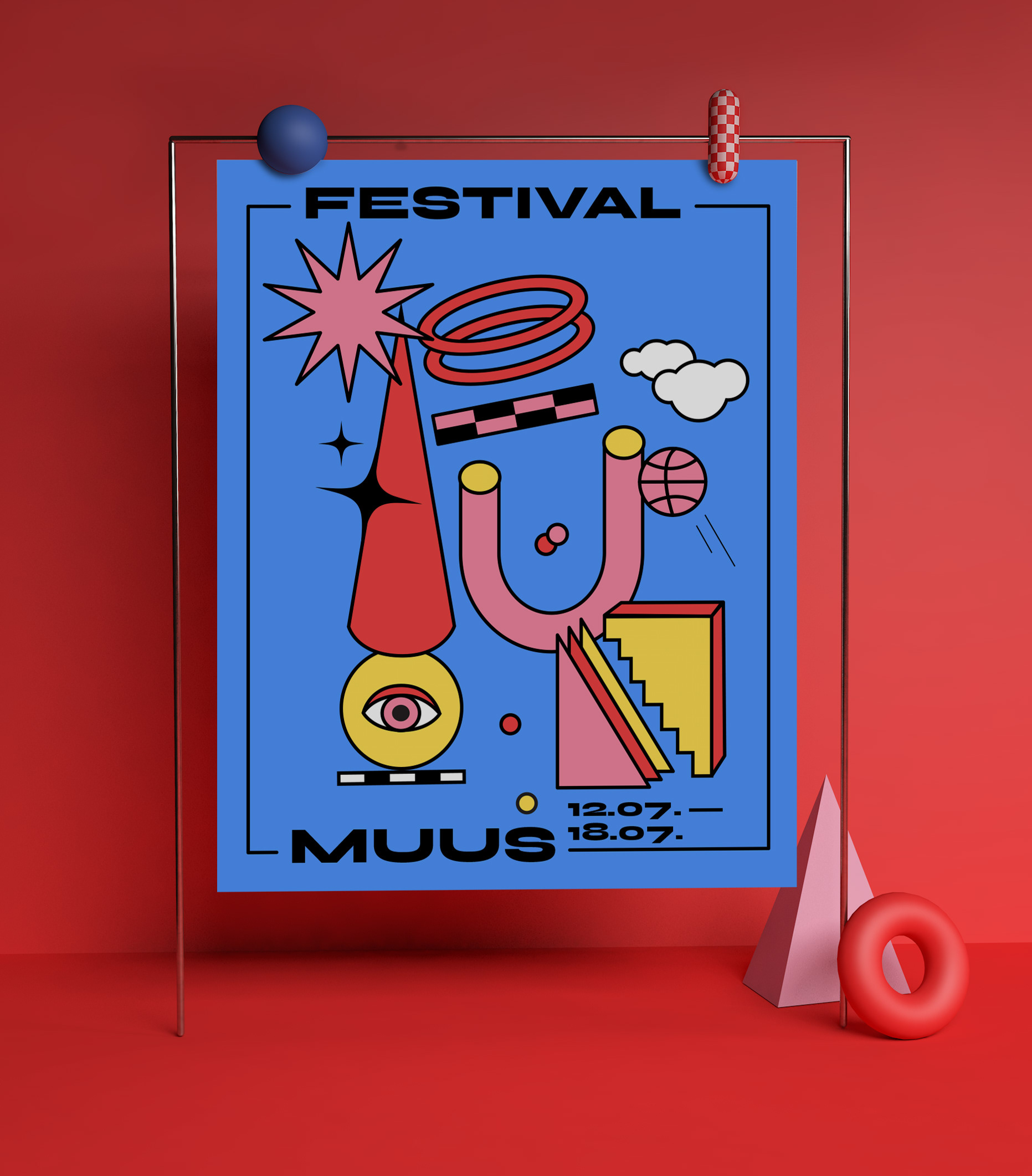 Playful MUUS festival visual identity by Fanny Papay