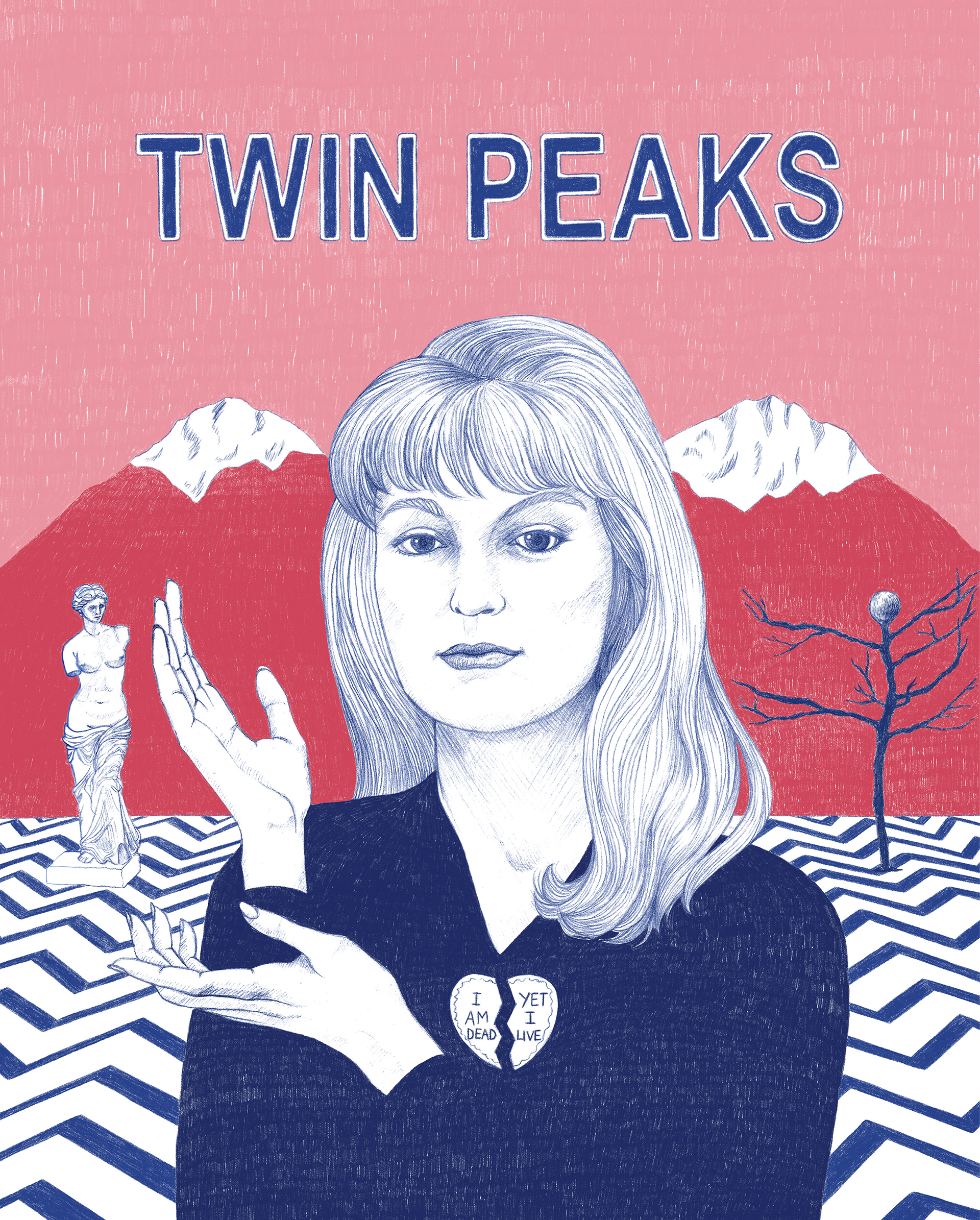 twin peaks laura palmer meanwhile David Lynch ILLUSTRATION poster dale coop...