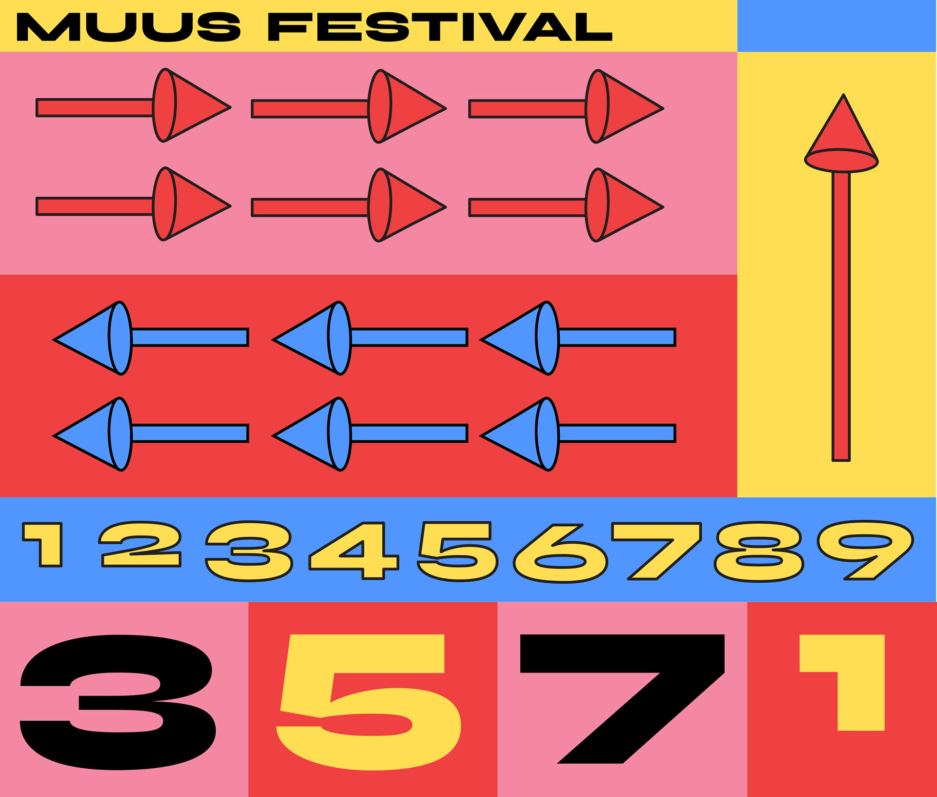 Playful MUUS festival visual identity by Fanny Papay