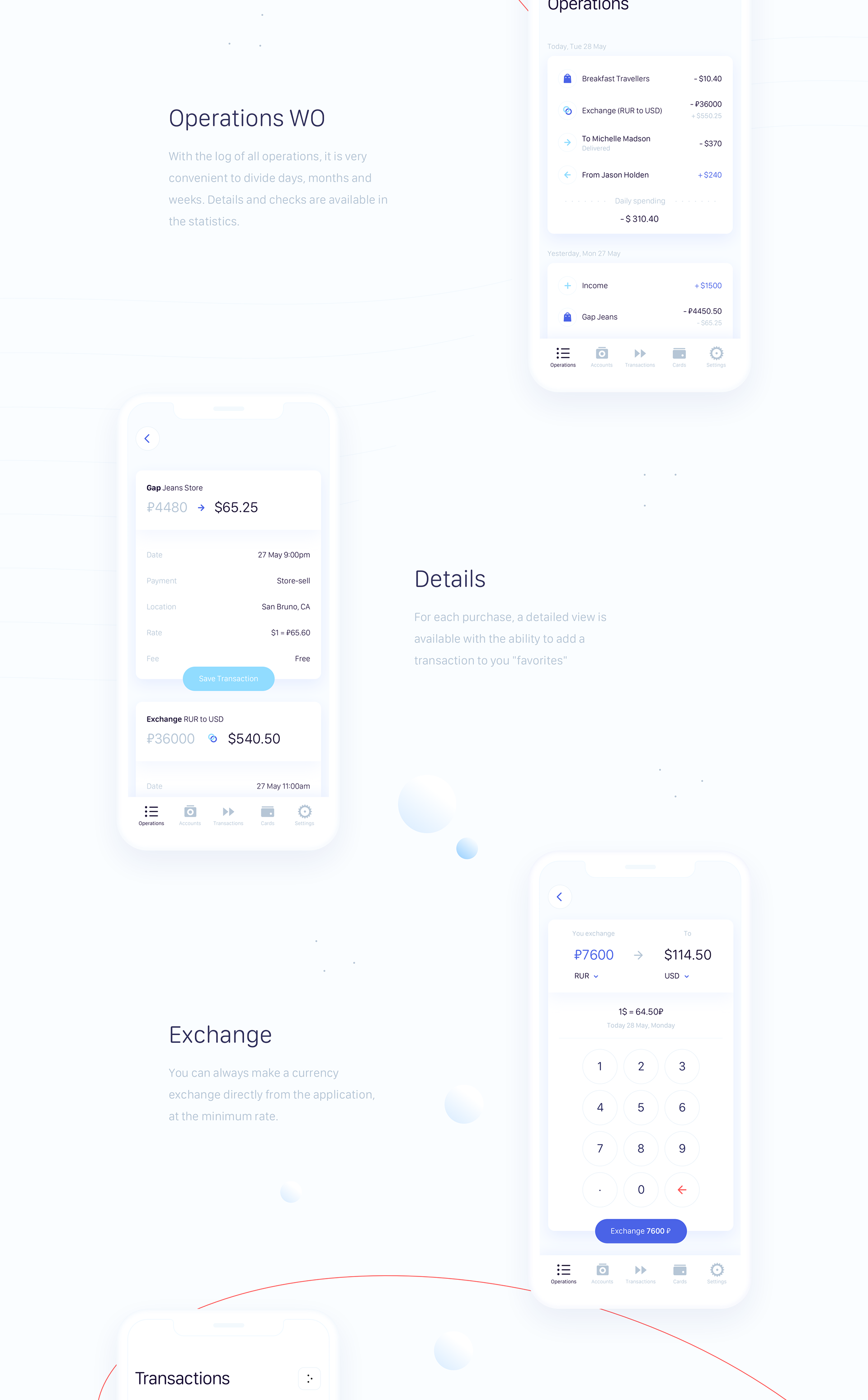 Interaction Design of Payday, a personal finance app