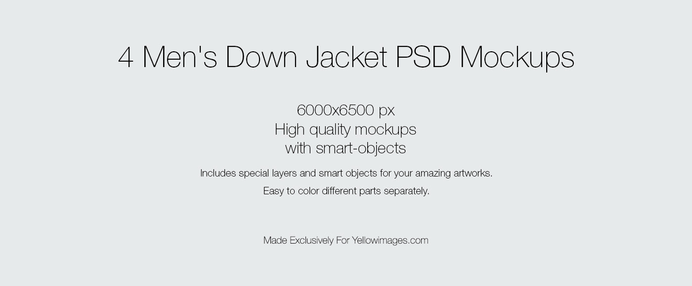 4 Men S Down Jacket Psd Mockups On Behance