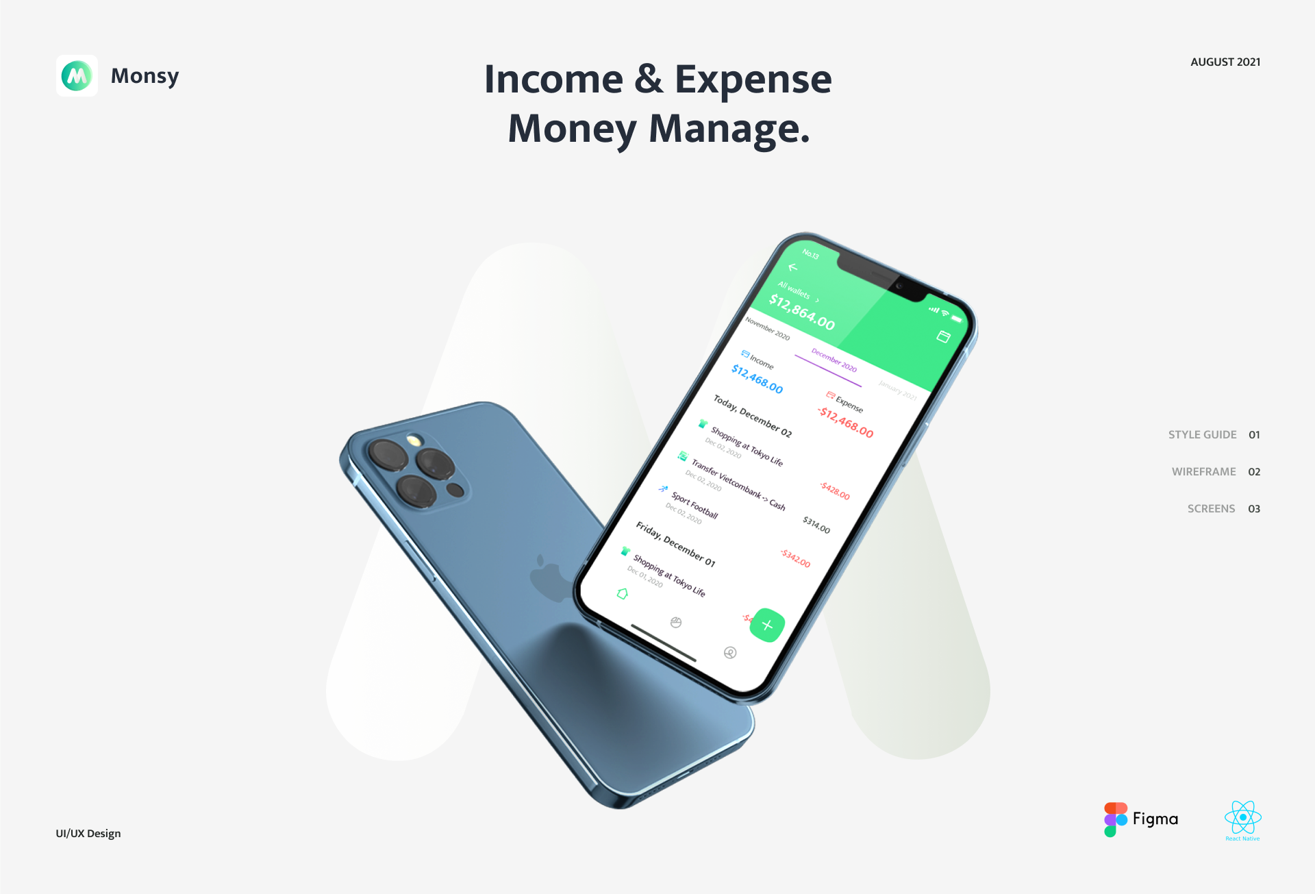 Monsy - Money Manage React Native Full Application - 6
