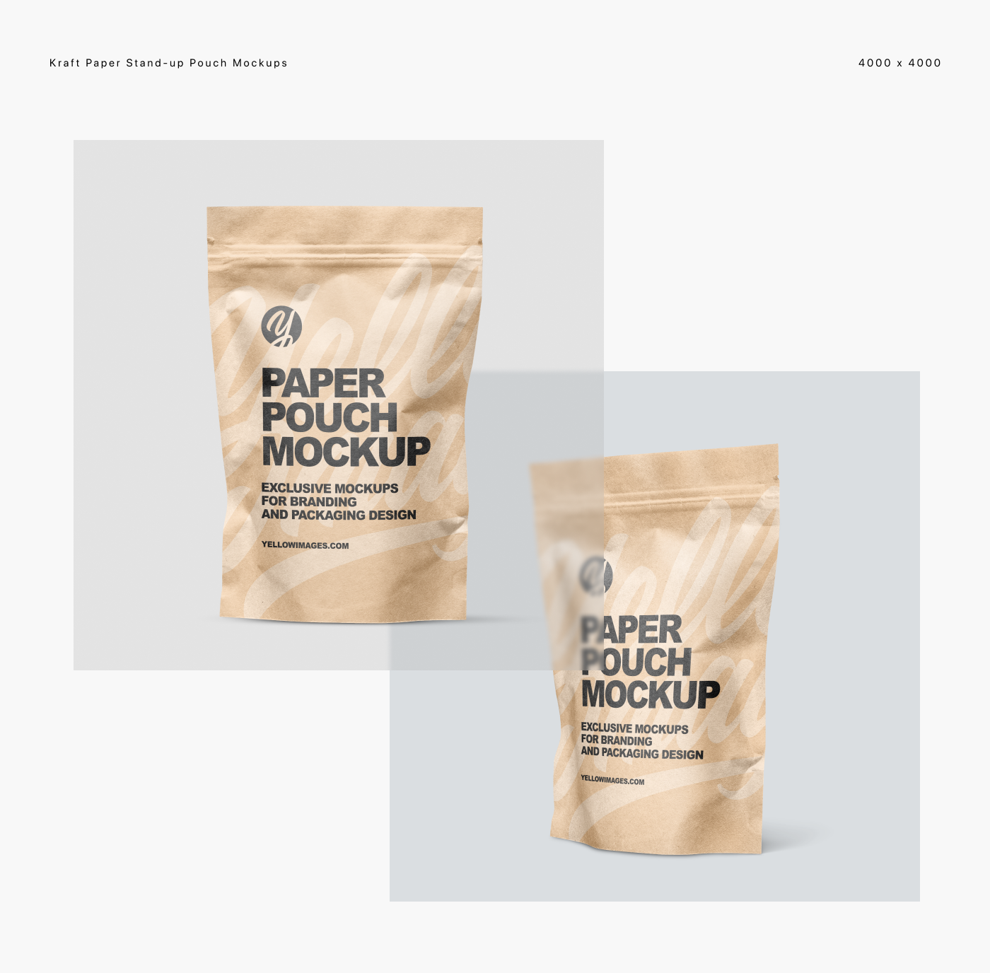 Kraft Paper Stand Up Pouches Mockups On Behance