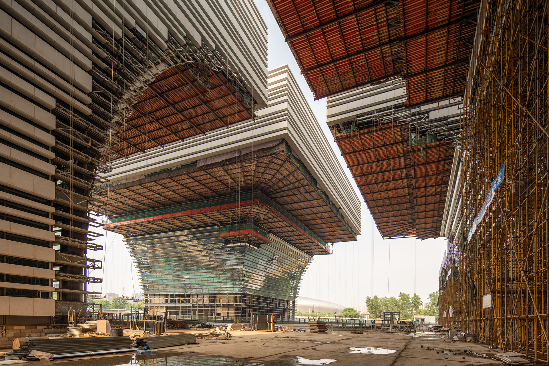 Colossal construction of an upcoming Culture Center in Changzhou, China