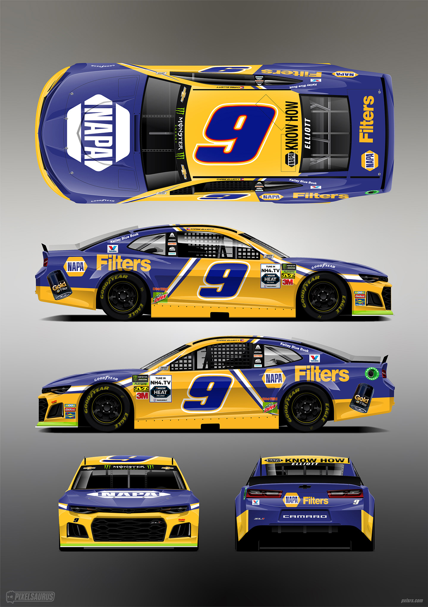 Full Vector NASCAR CUP Camaro Template on Behance In Blank Race Car Templates