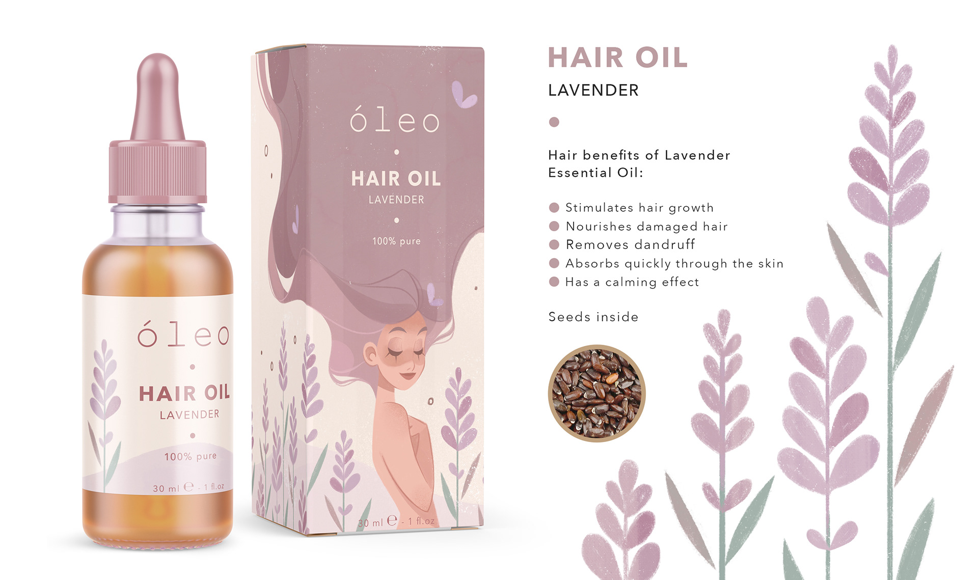 Óleo | Hair oil Packaging Design | Behance