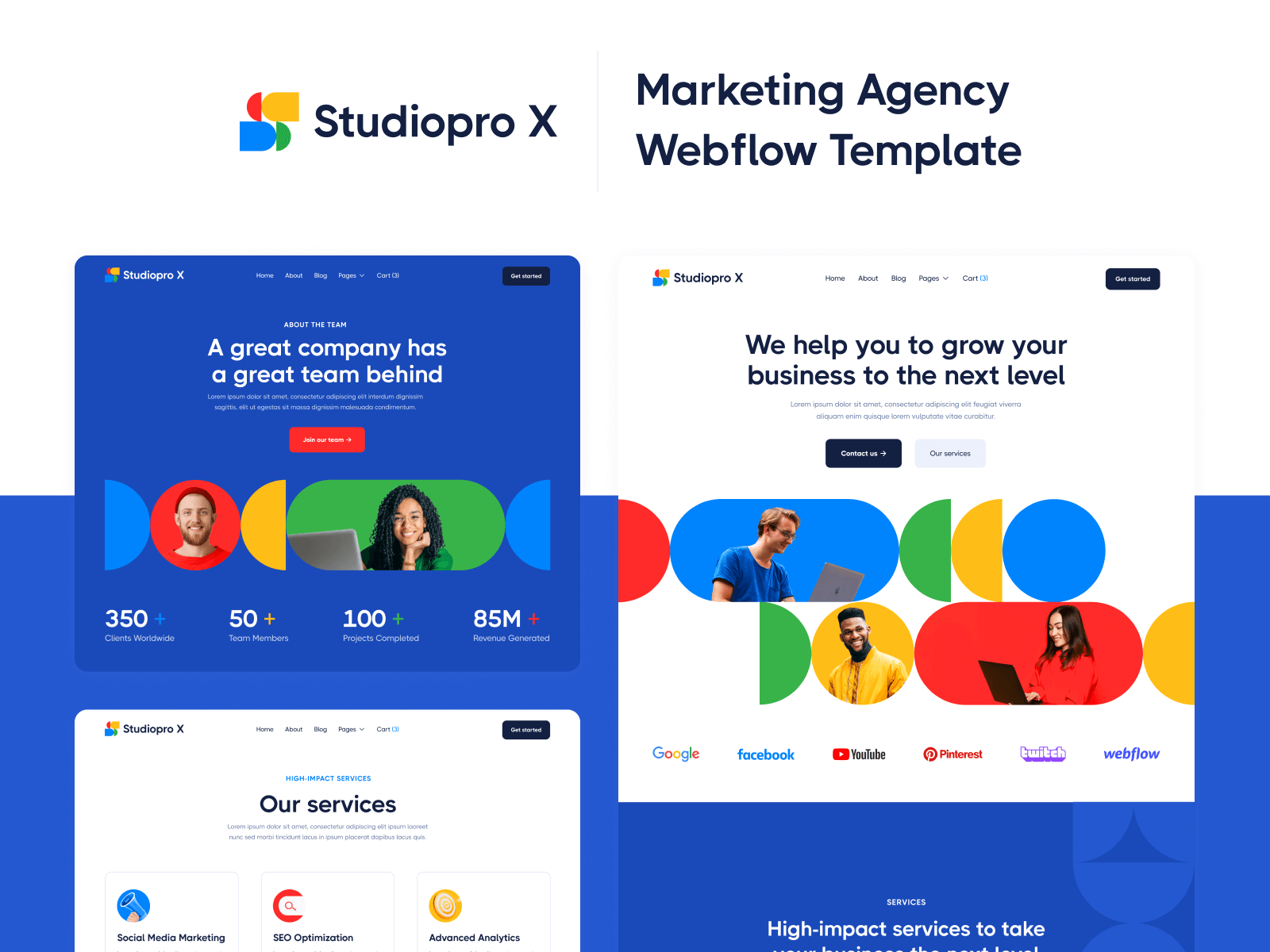 Studiopro X Marketing Agency Webflow Template on Behance