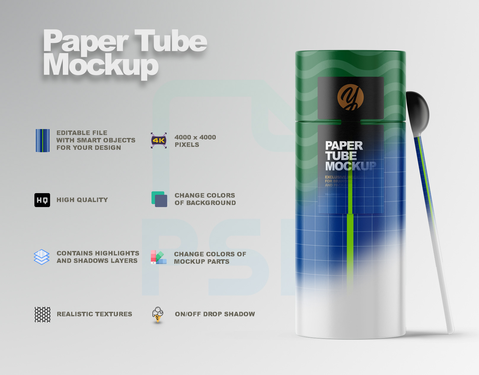 Download Paper Tube With Spoon Mockups On Behance Yellowimages Mockups