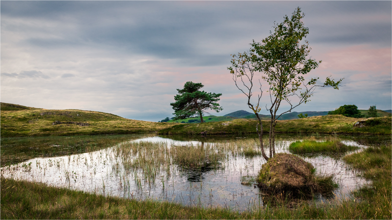 Kelly Hall Tarn at sunset