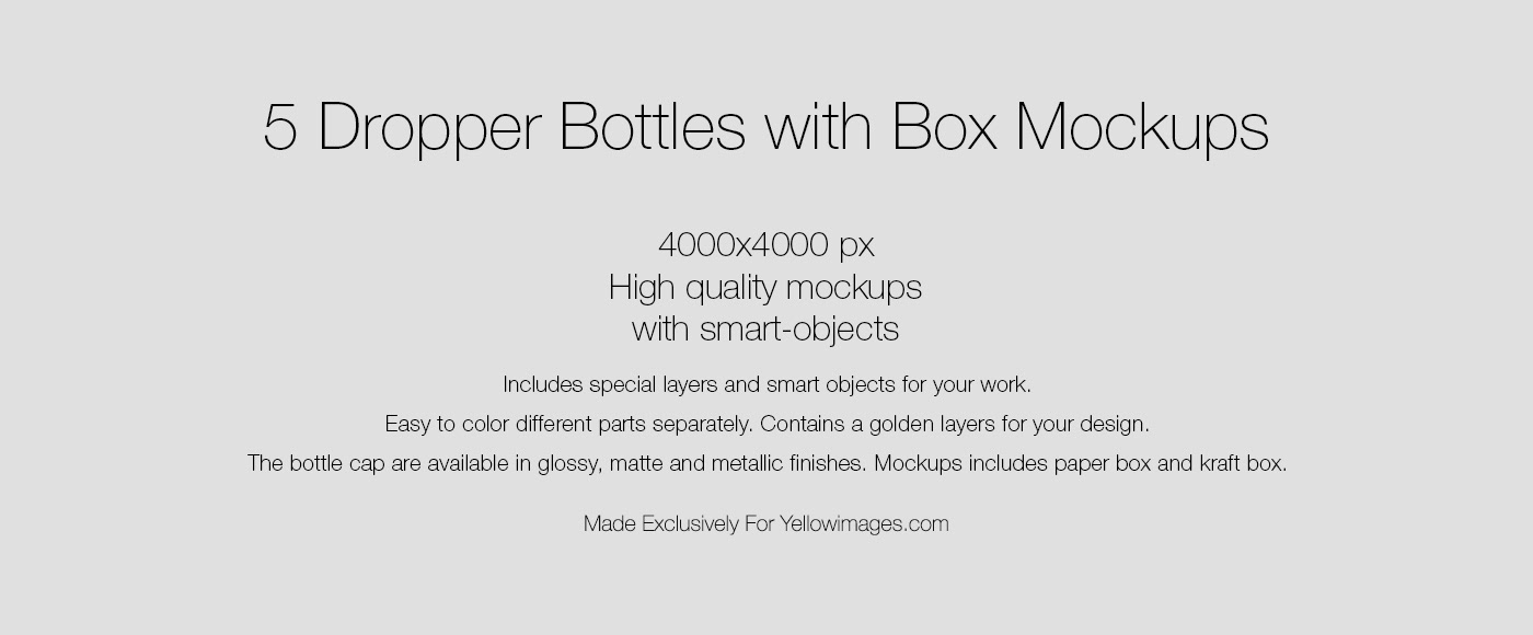 5 Dropper Bottles With Box Mockups On Behance