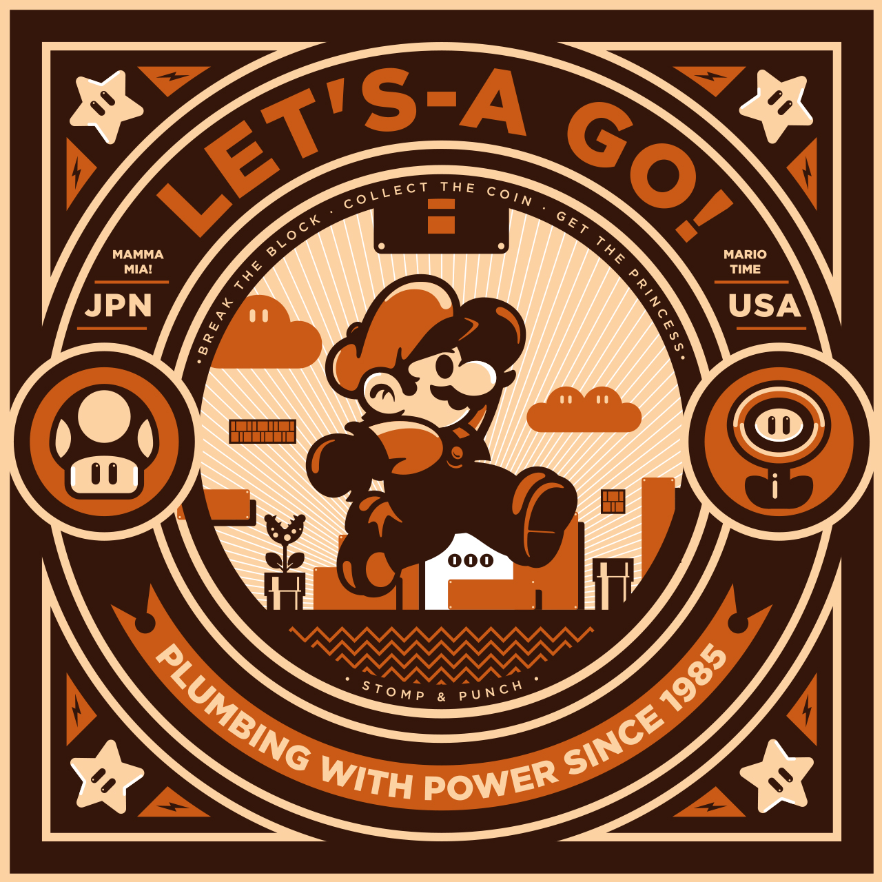 Mamma Mia Mario. Mario - go. Lets a go Mario. No way mamma Mia Mario. Power since