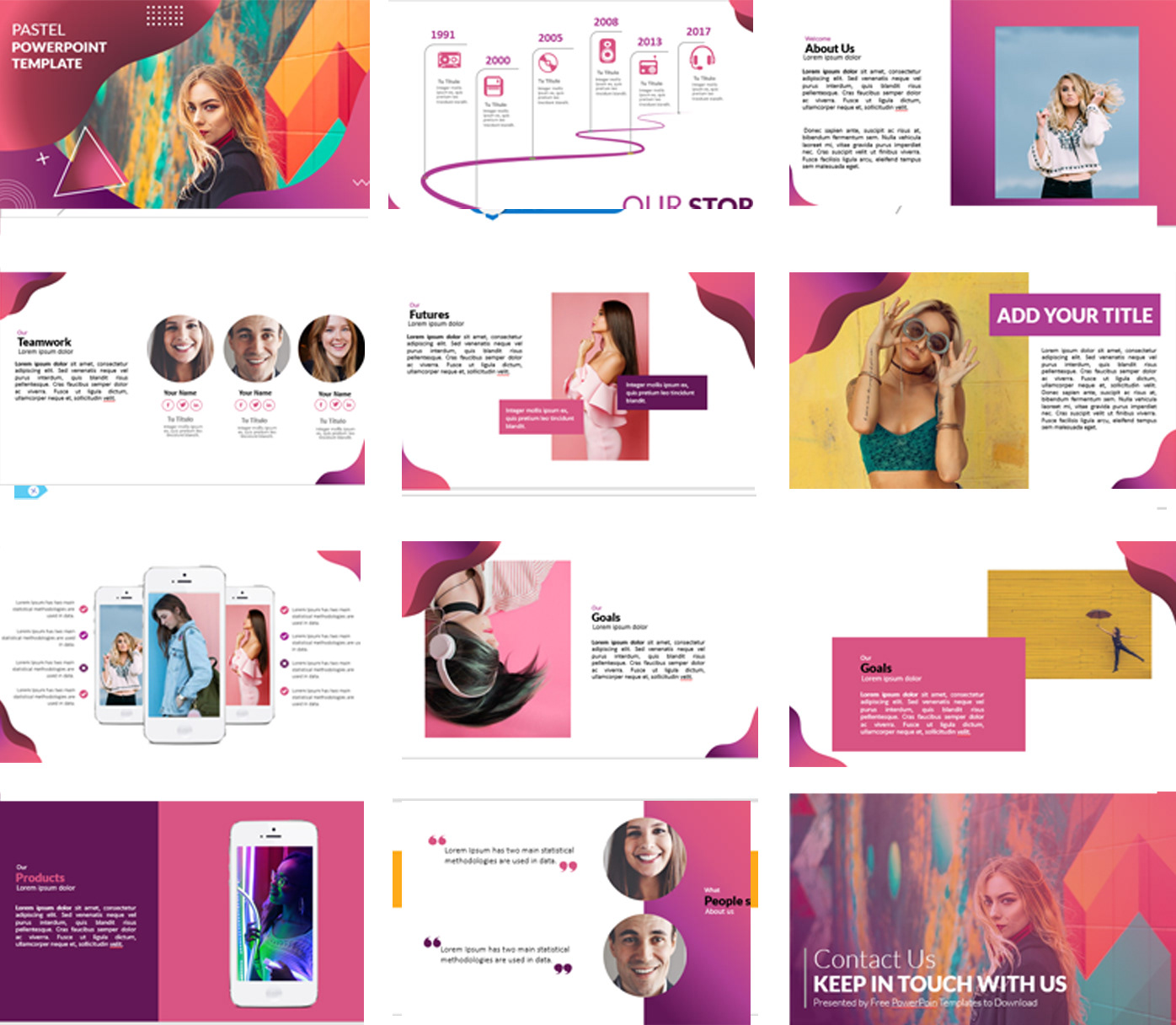 PowerPoint Templates Free Download | Pastel colors on Behance
