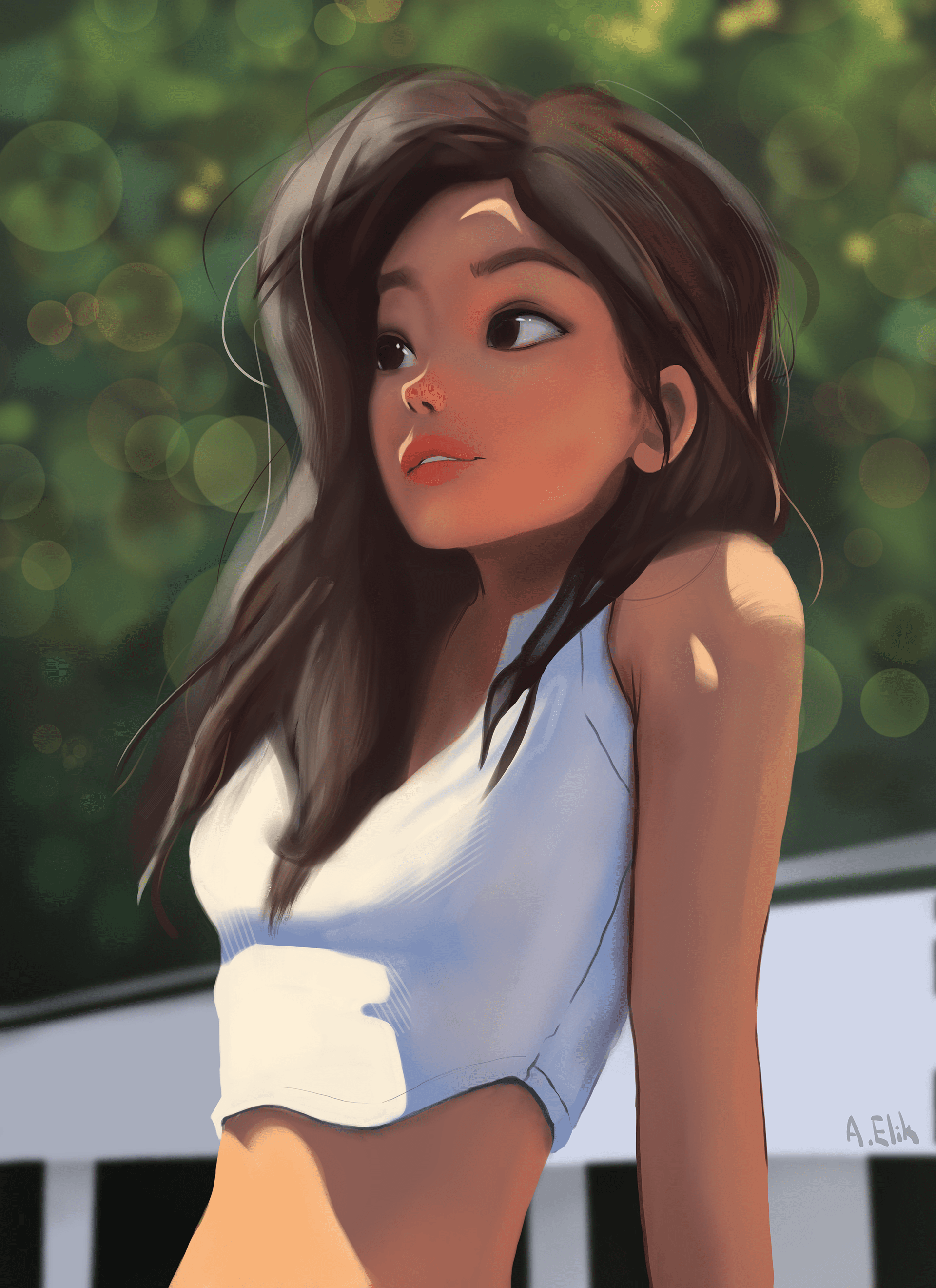 anime girl drawing summer setting beautiful girl | Behance