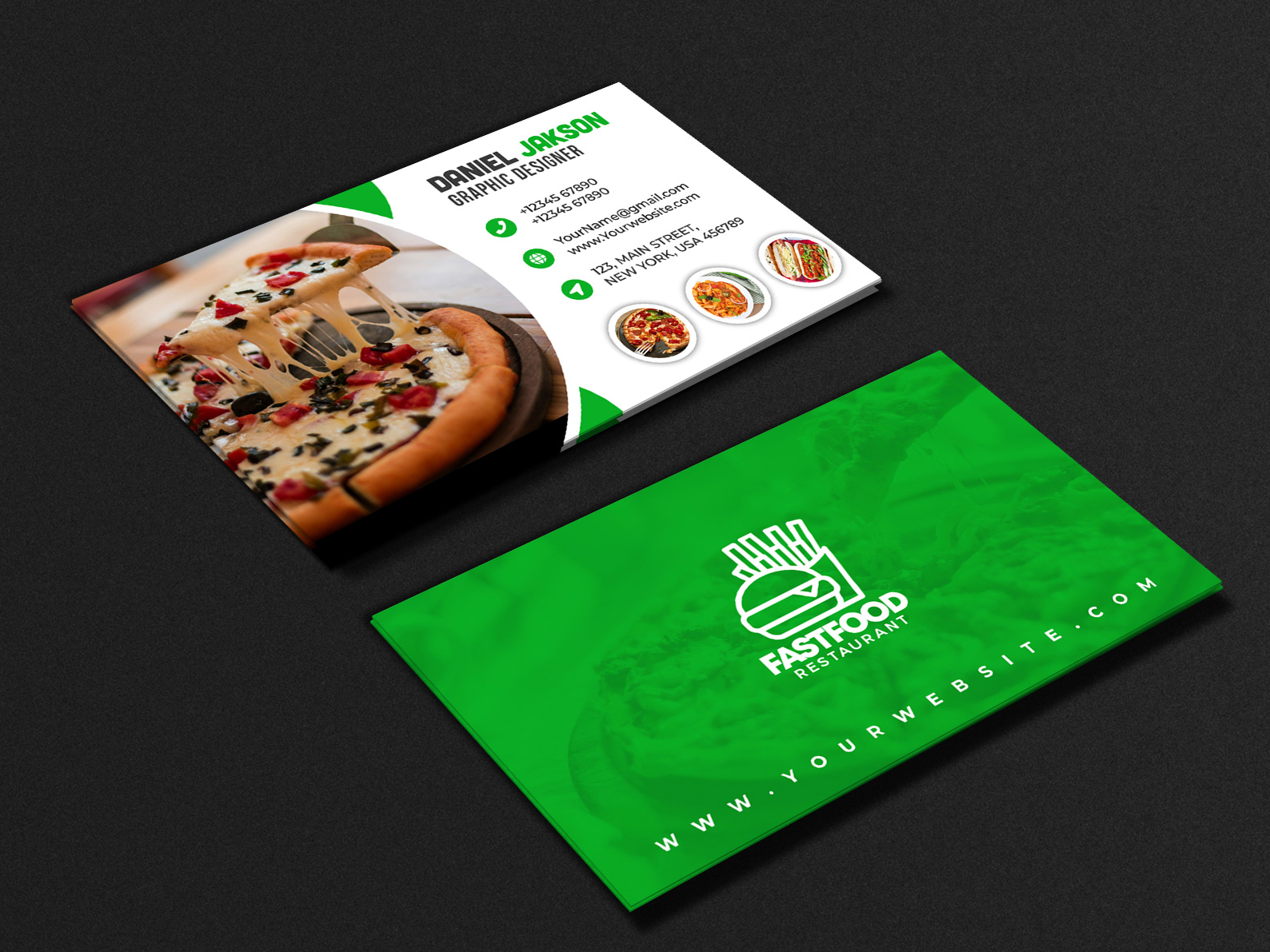 PSD Fast Food Restaurant Business Card Design on Behance With Regard To Food Business Cards Templates Free