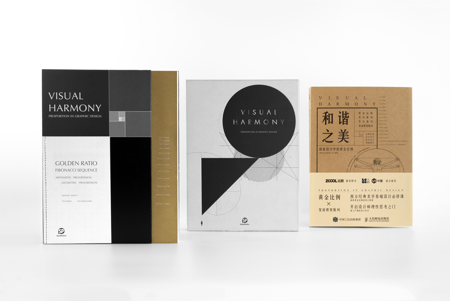 ▲ 左起：比例之美 新版、原版、中文版