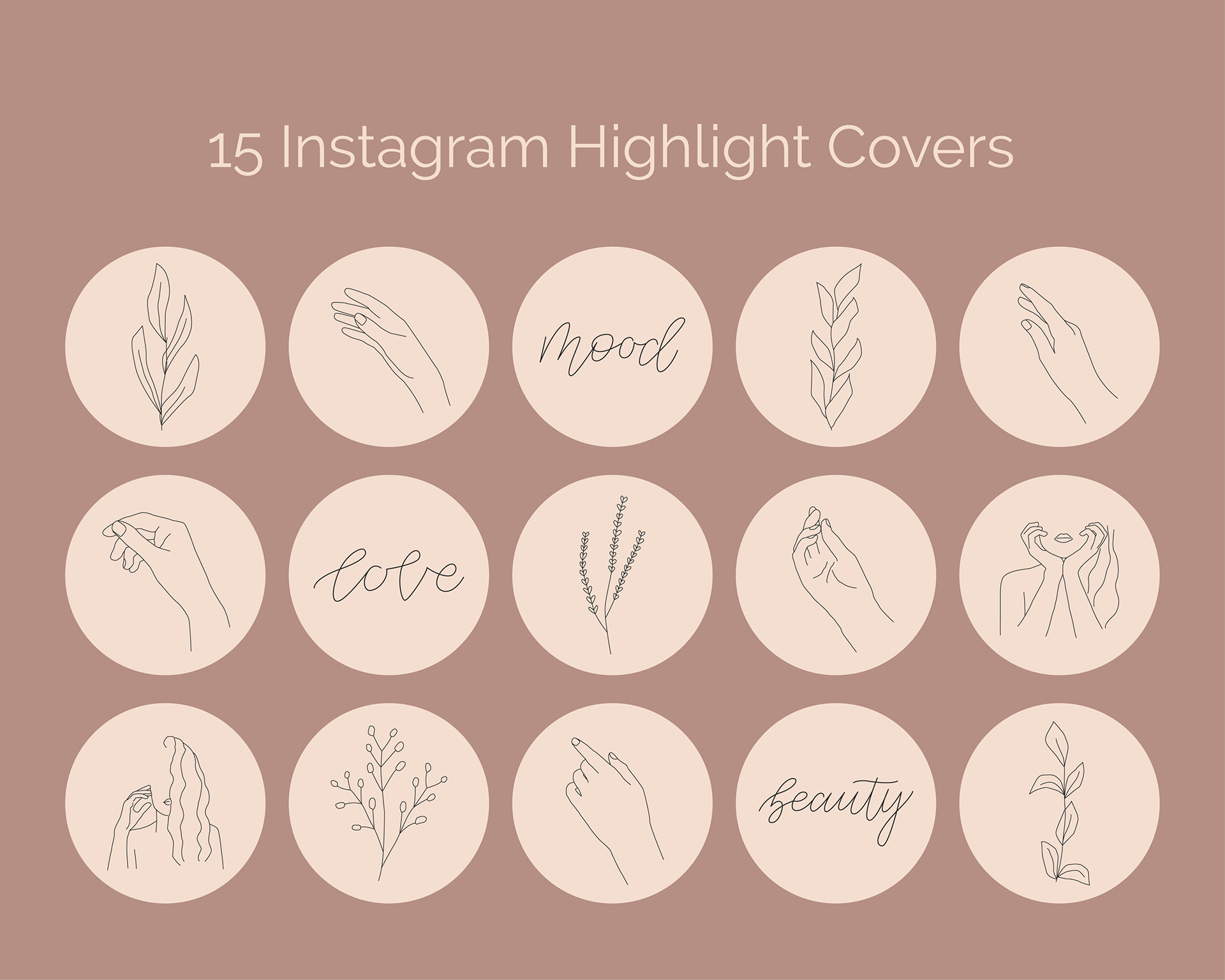 Line Art Instagram Highlight Covers | Behance