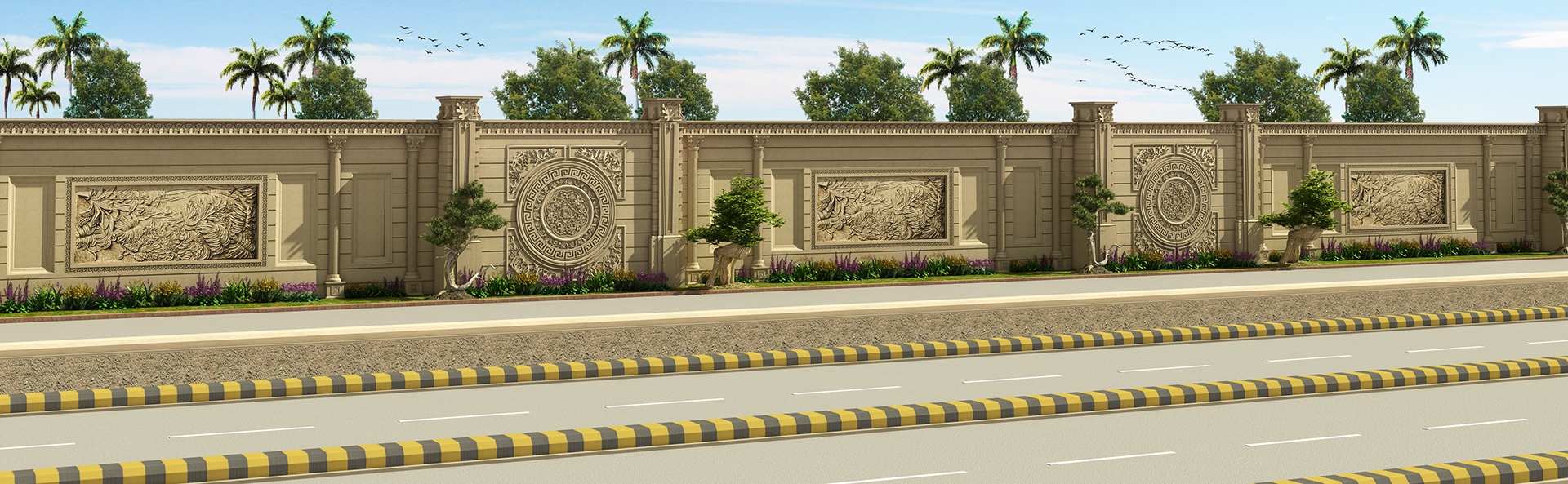 Boundary wall design | Behance