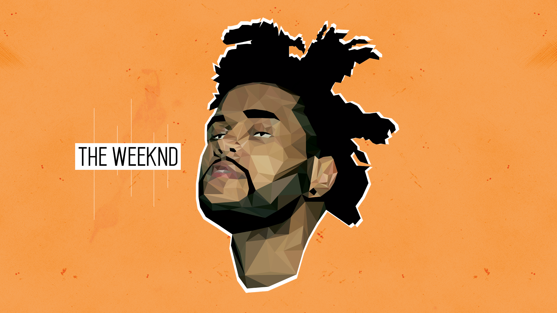 low-poly geometric the weeknd Illustrator photoshop polygon 2D musician tex...