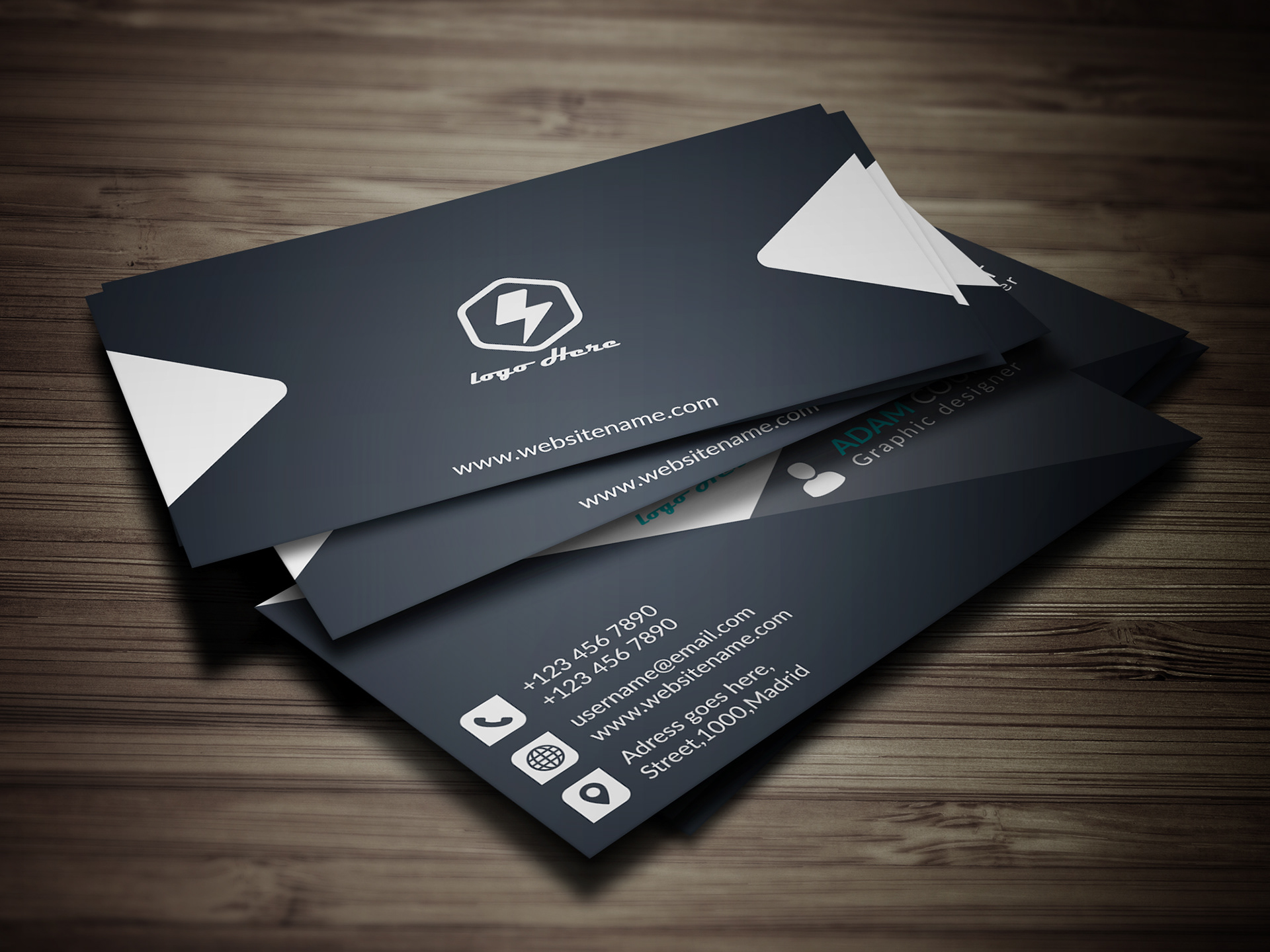 Corporate business card design template on Behance In Double Sided Business Card Template Illustrator