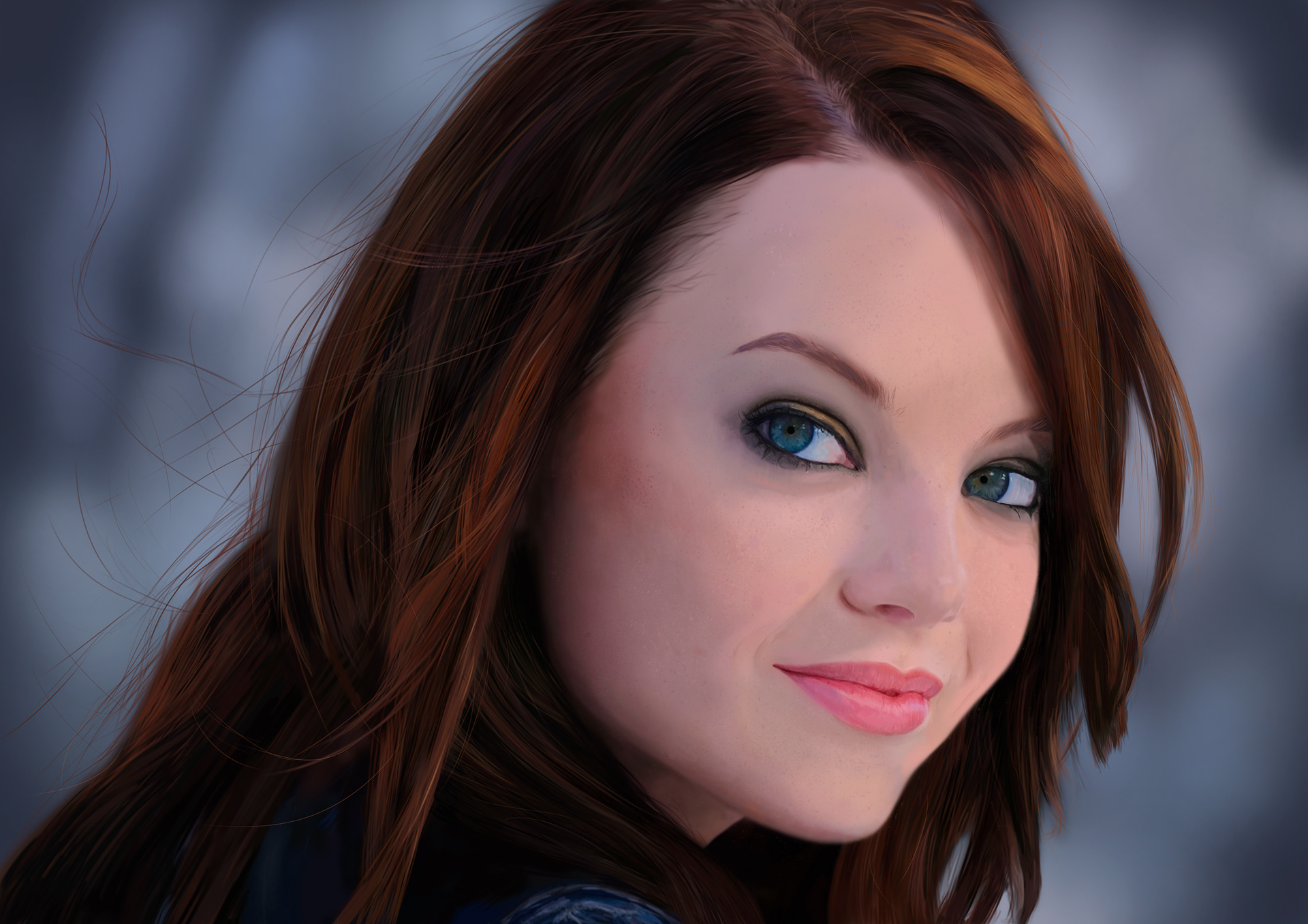 Photoshop speed painting speed painting portrait emma stone fast painting п...