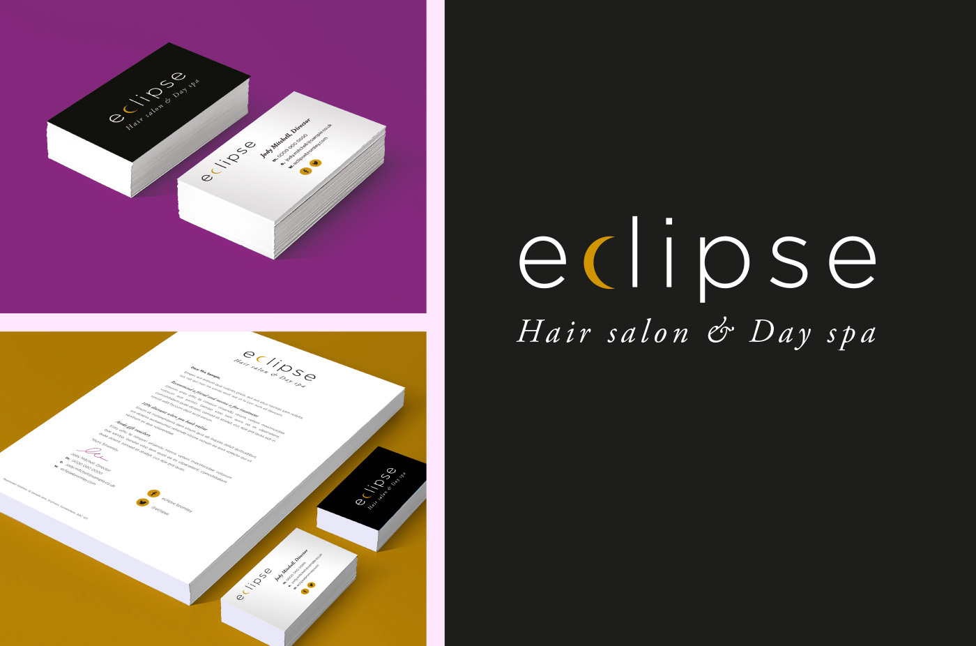 Eclipse Hair Salon and Day spa brand id and web design on Behance