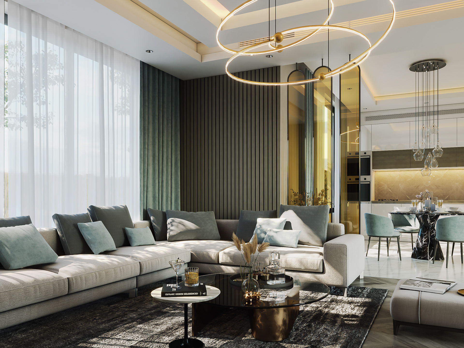 living room in qatar on Behance