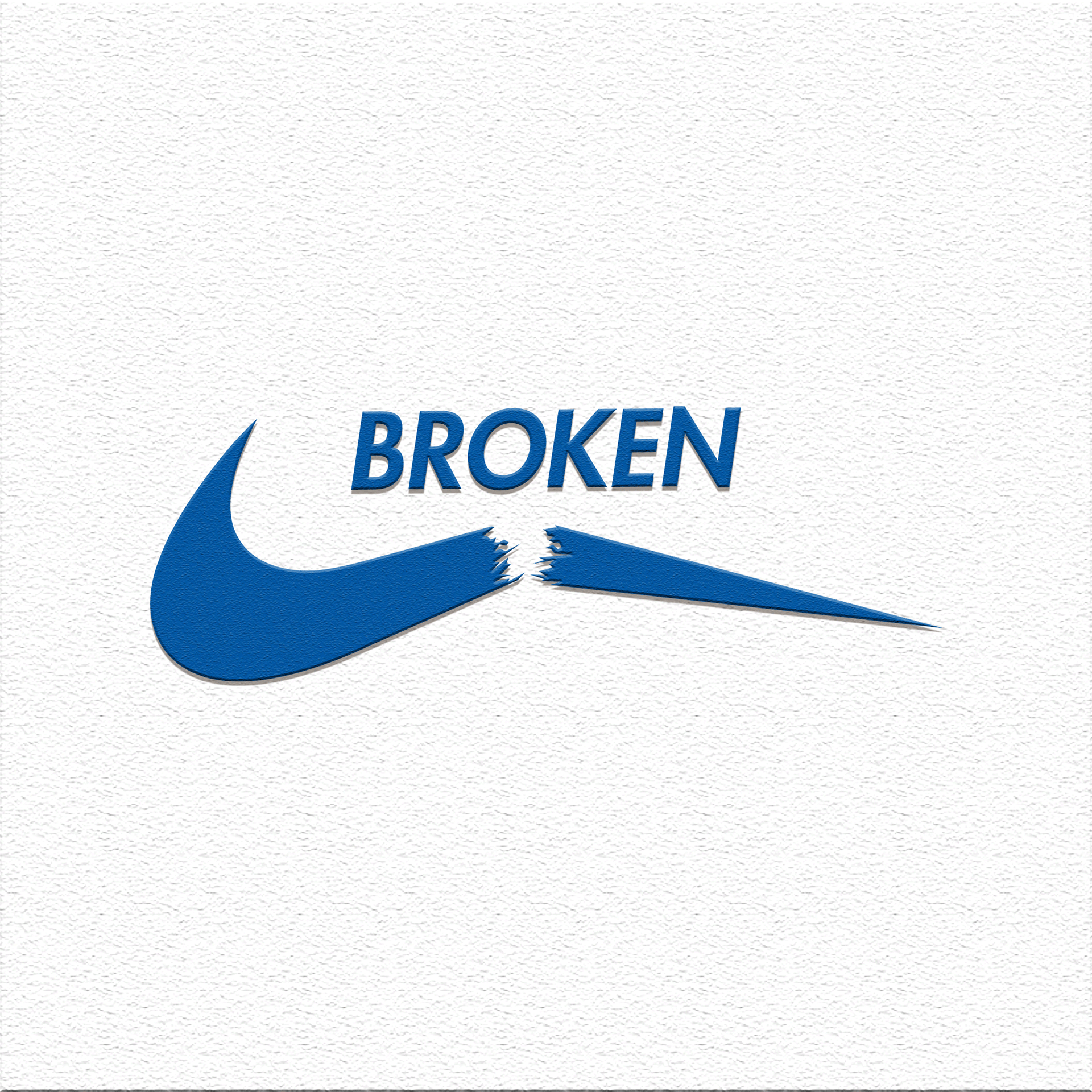 broken nike logo