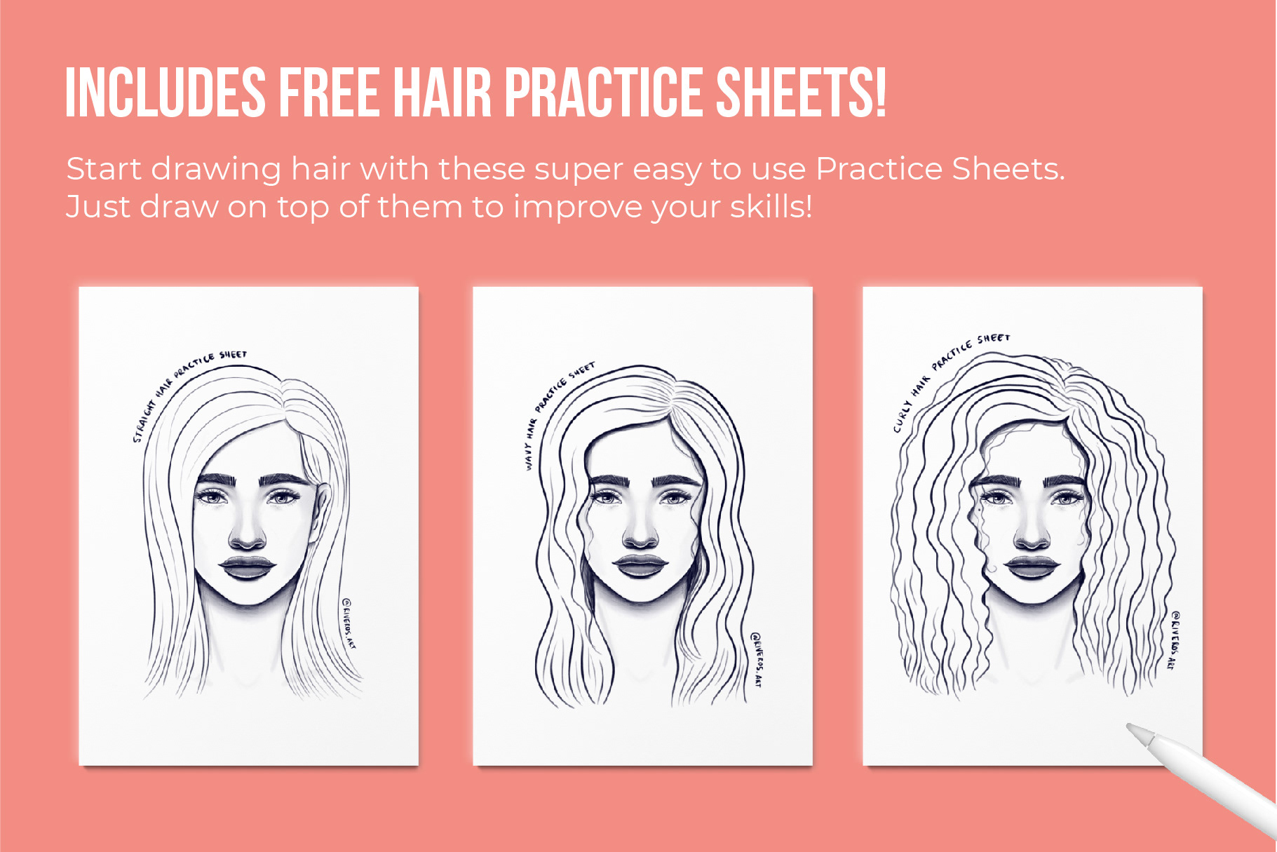 procreate brushes Procreate illustration tutorial how to draw hair hair bru...