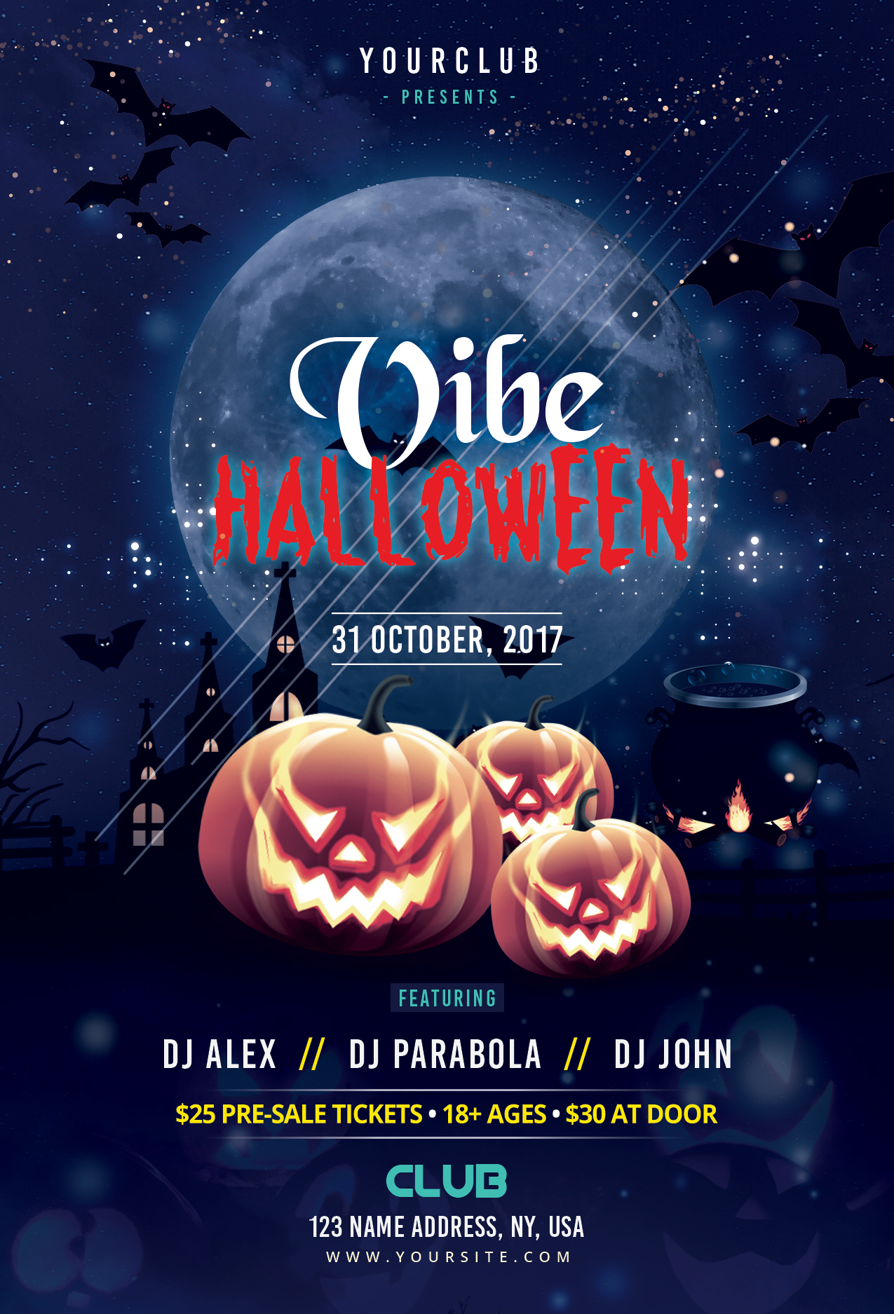 halloween party flyer design