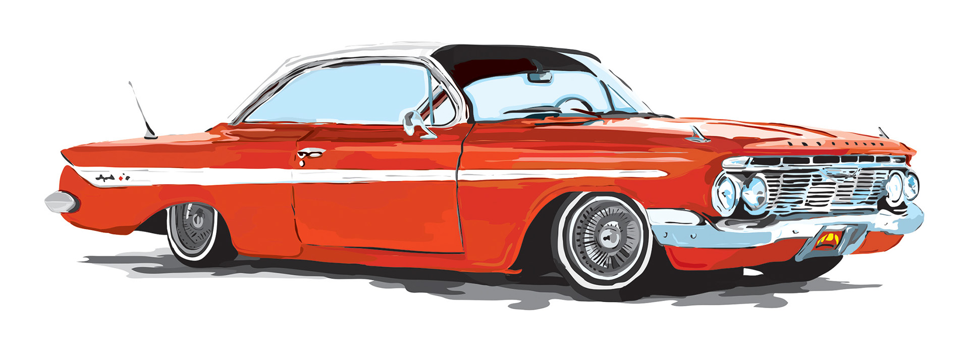 1961 Chevy Impala for Lowrider Magazine - Illustration. 