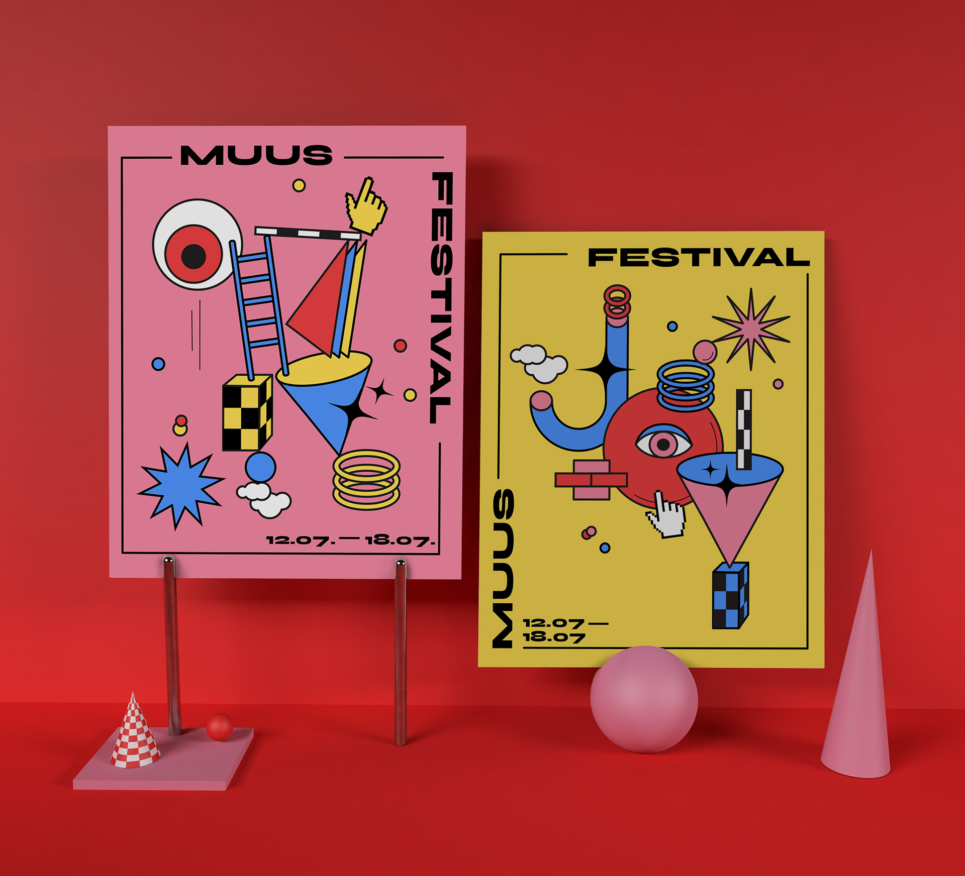 Playful MUUS festival visual identity by Fanny Papay