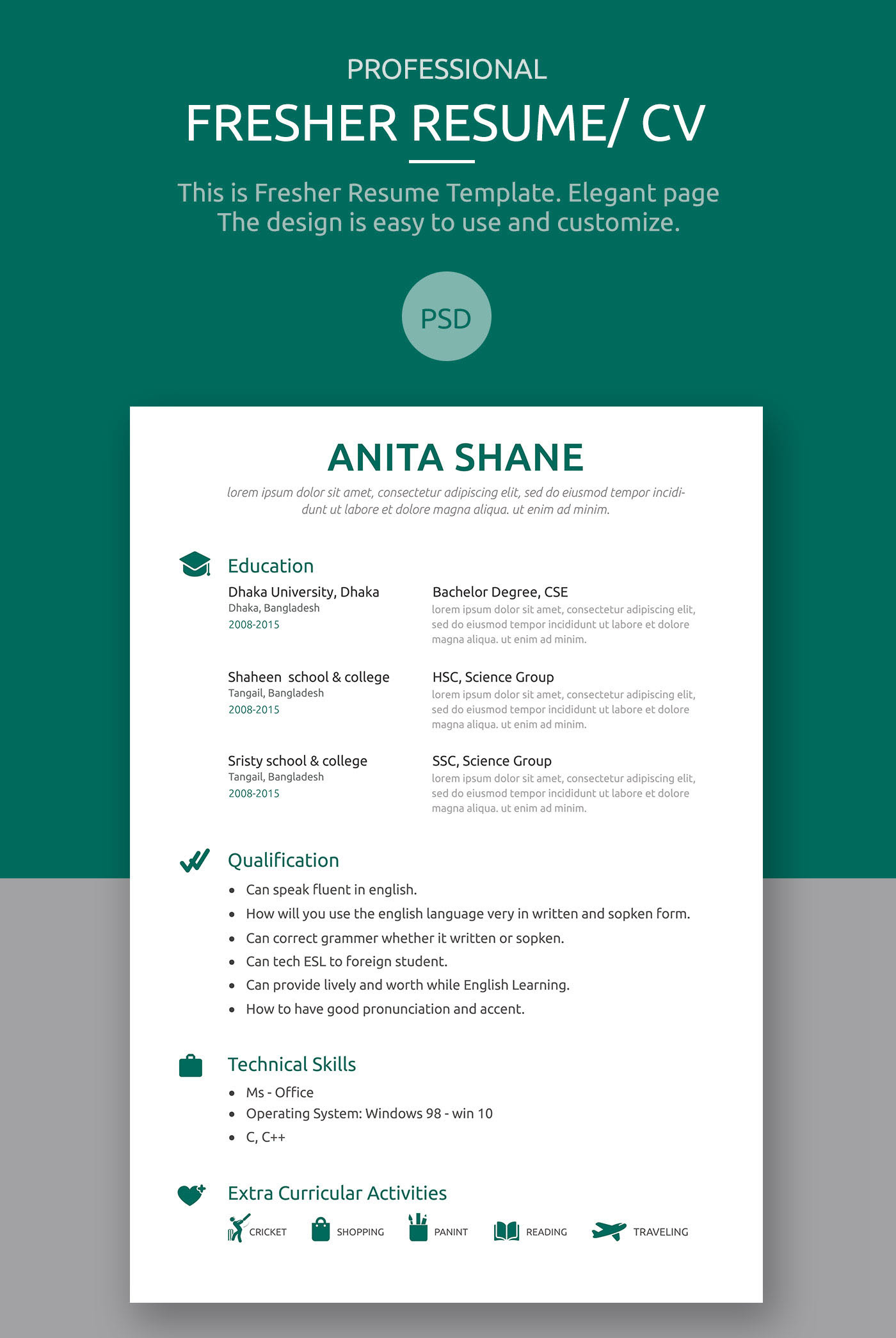 Best Resume Templates For Freshers Free Download