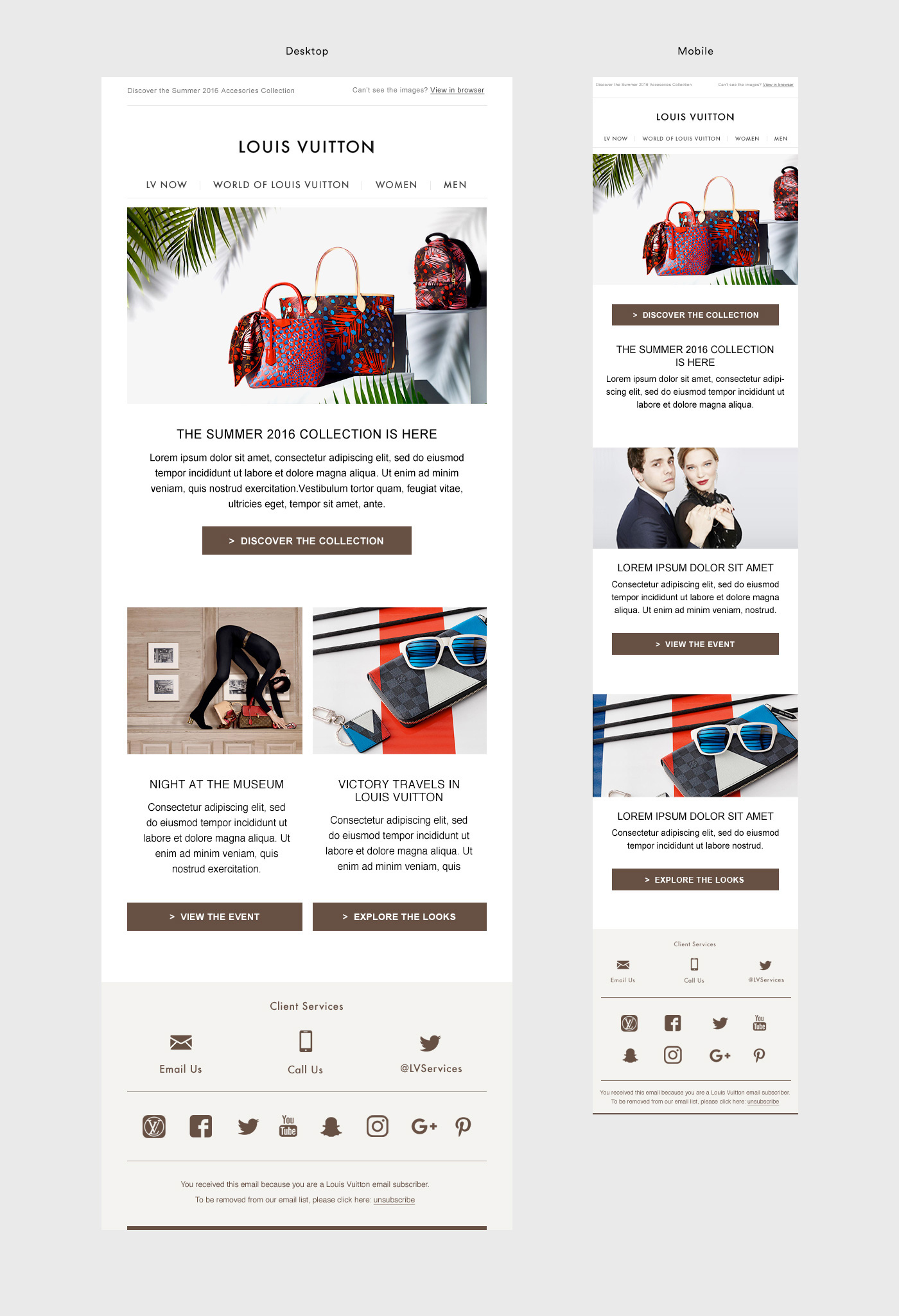 Louis Vuitton (Paris) Responsive Email on Behance