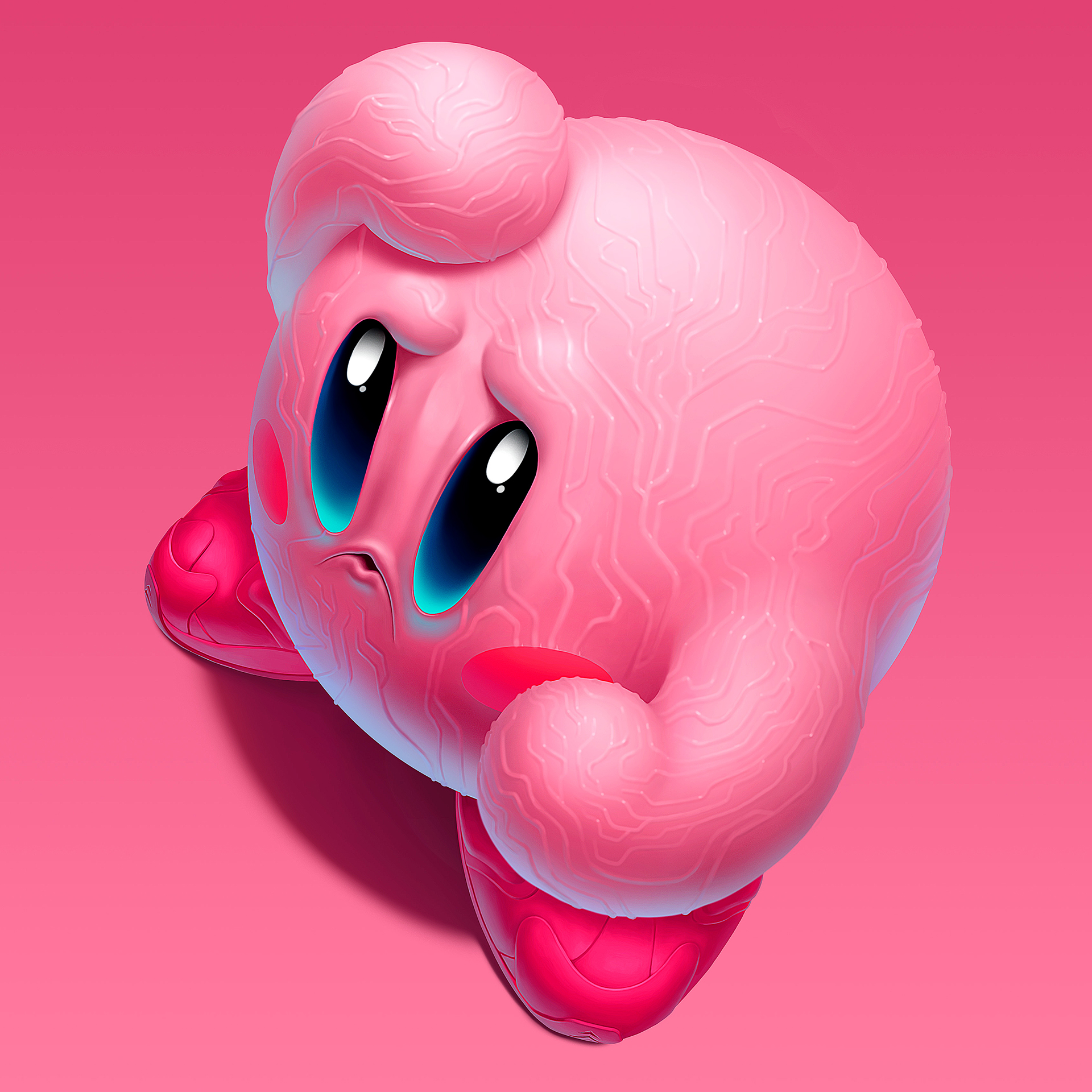 Puzzled Kirby. 