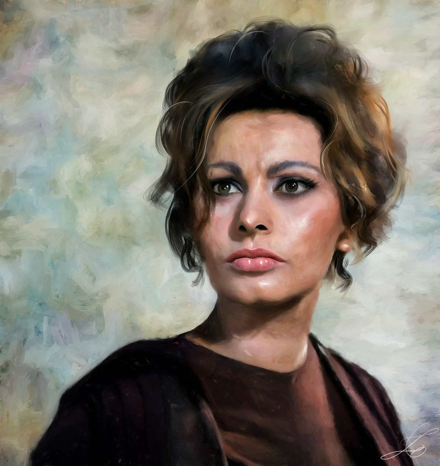 Sophia Loren. Based on the frame from the movie The Fall of the Roman Empire.