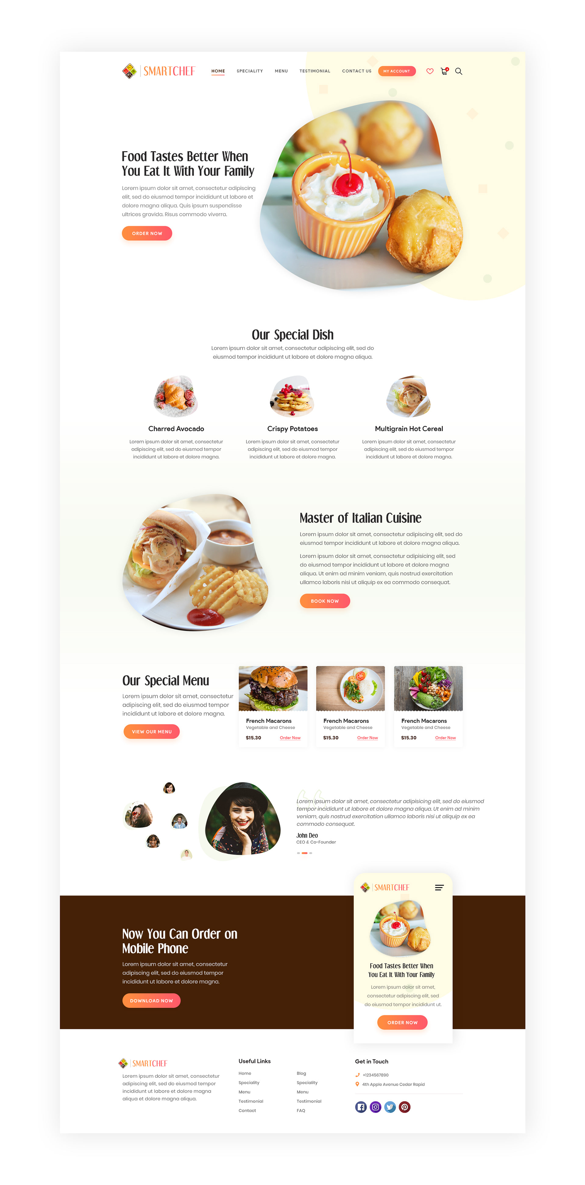 Mẫu thiết kế web thực phẩm chức năng - nhà hàng số 20
