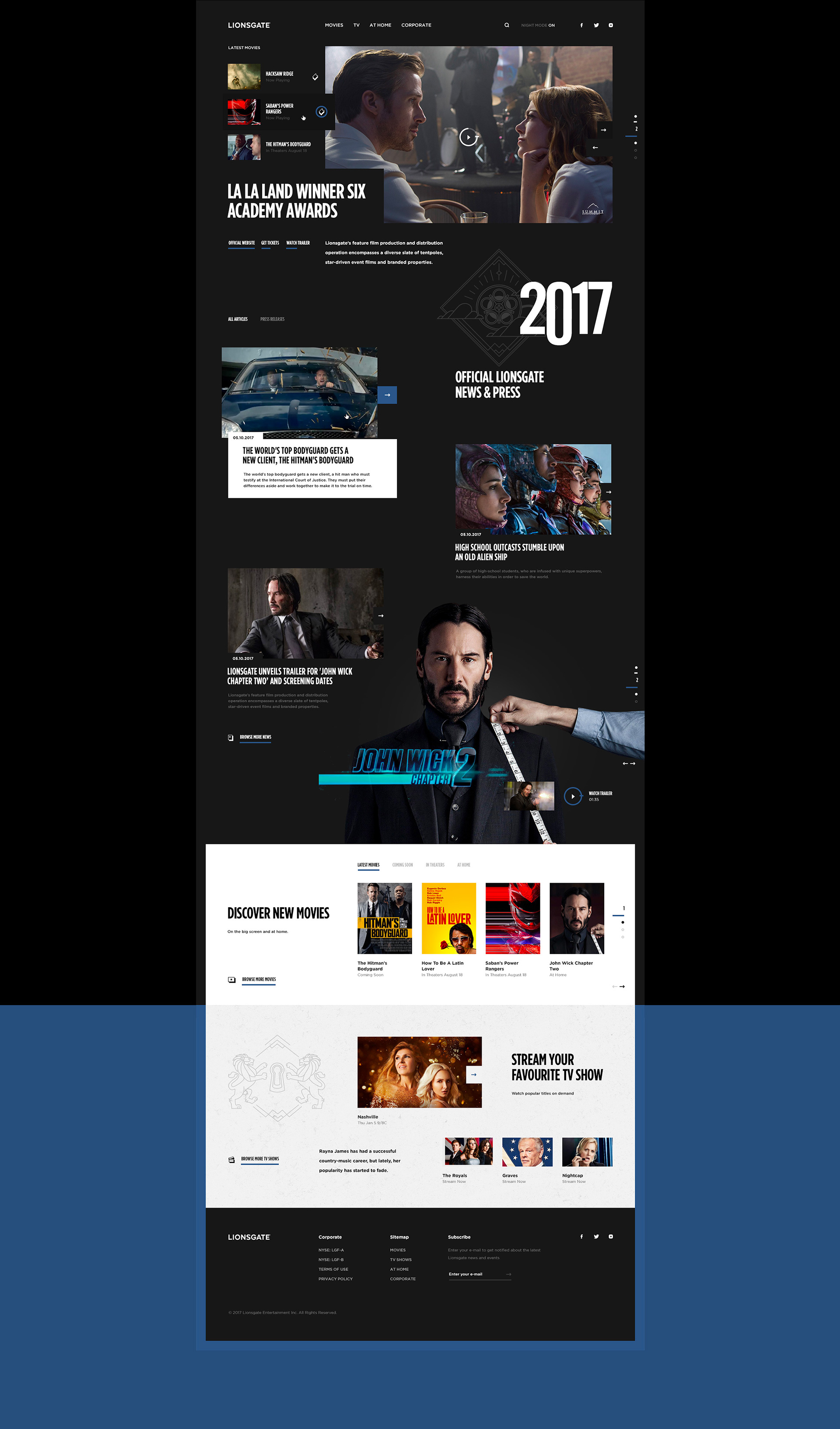 Web Design & UI/UX: Lionsgate Pitch Concept